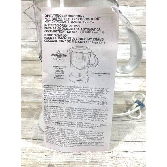 Vintage Mr. Coffee Cocomotion HC4 Electric Hot Chocolate Maker White - Picture 5 of 9